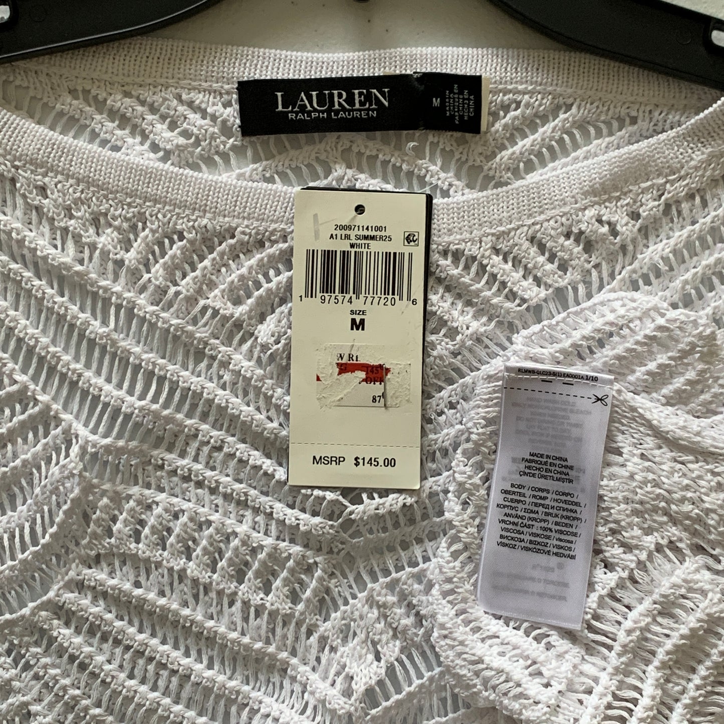 Lauren Ralph Lauren Women’s NWT white knit top size medium