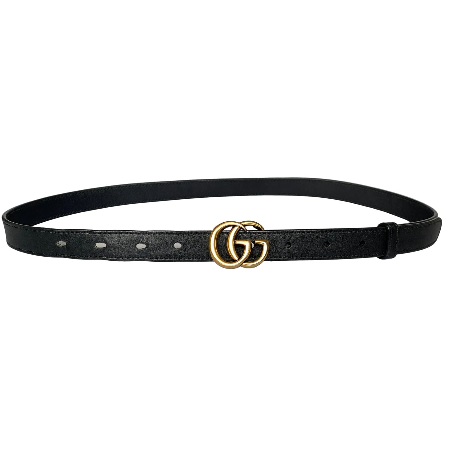 Gucci GG buckle black leather belt Authentic with COA size 85cm 34 inch