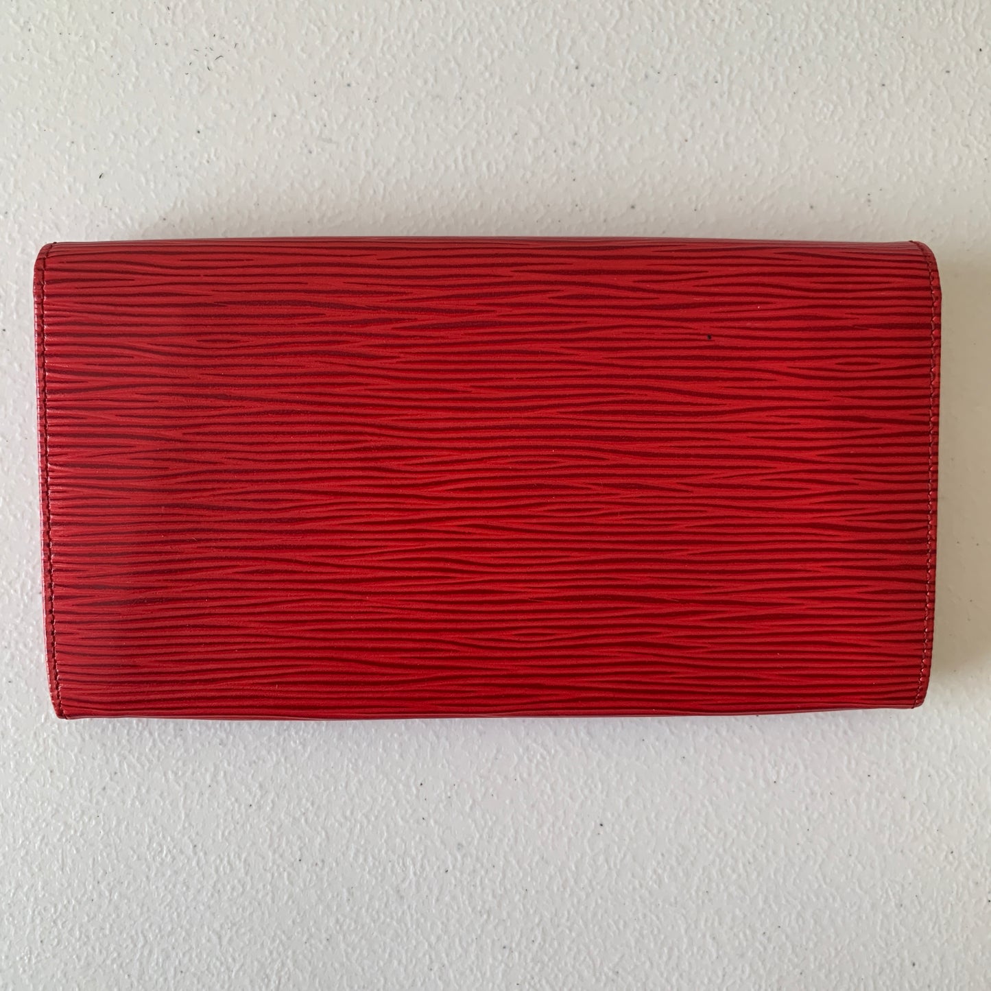 Louis Vuitton red Epi leather Wallet LO0990 authentic with COA