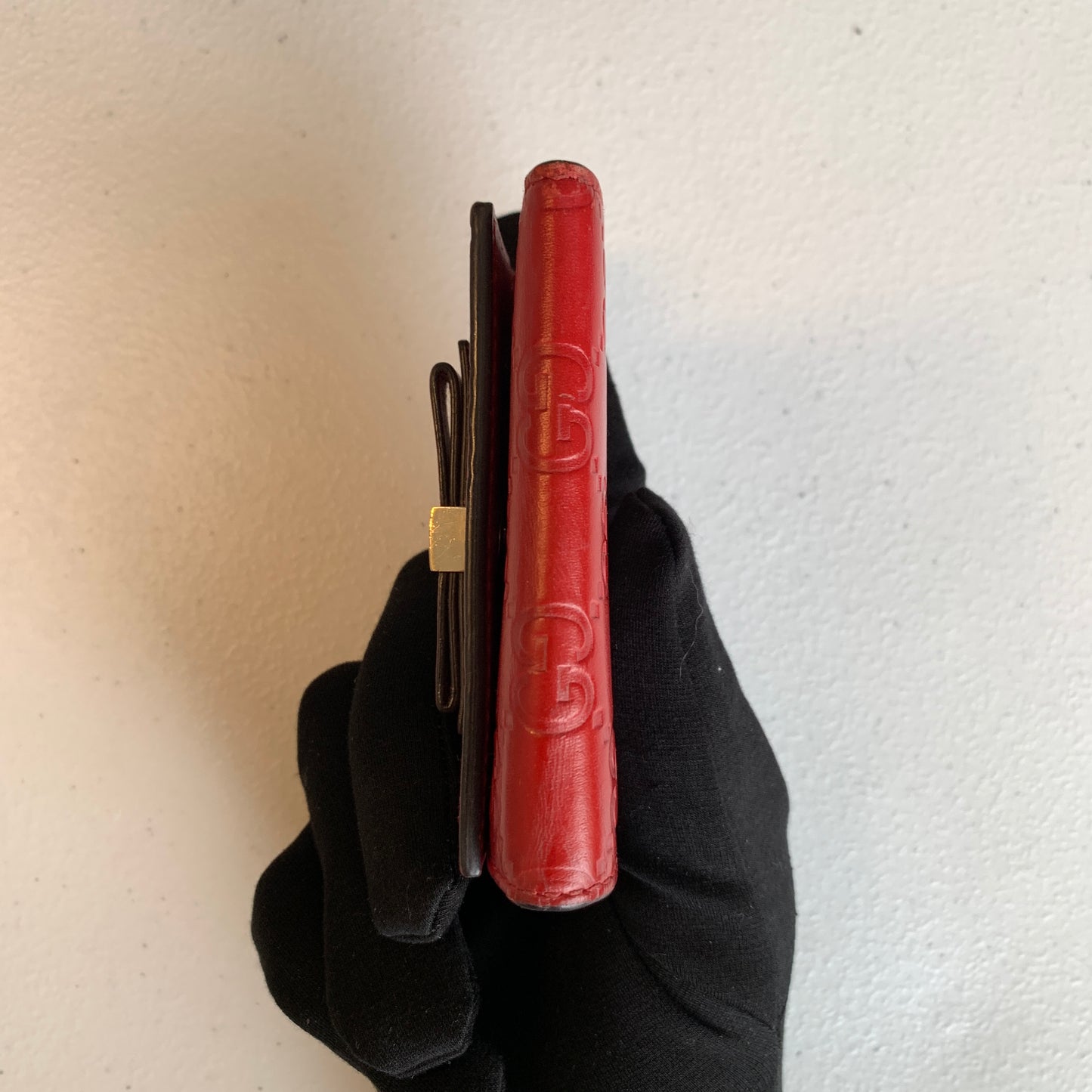 Gucci red guccissima keyholder authentic with COA box