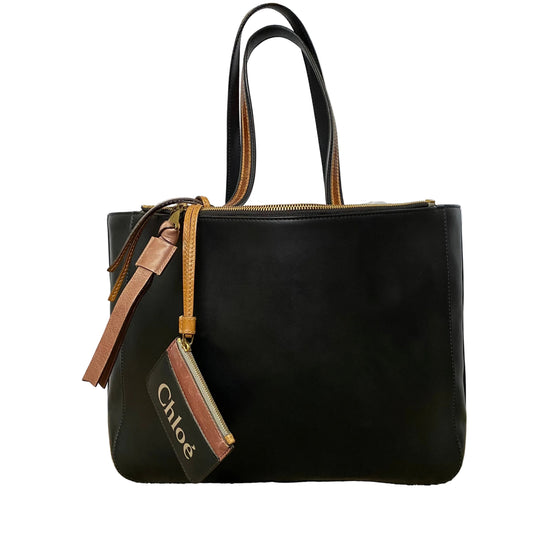 Chloe black leather sam tote bag Authentic with coa dust bag card