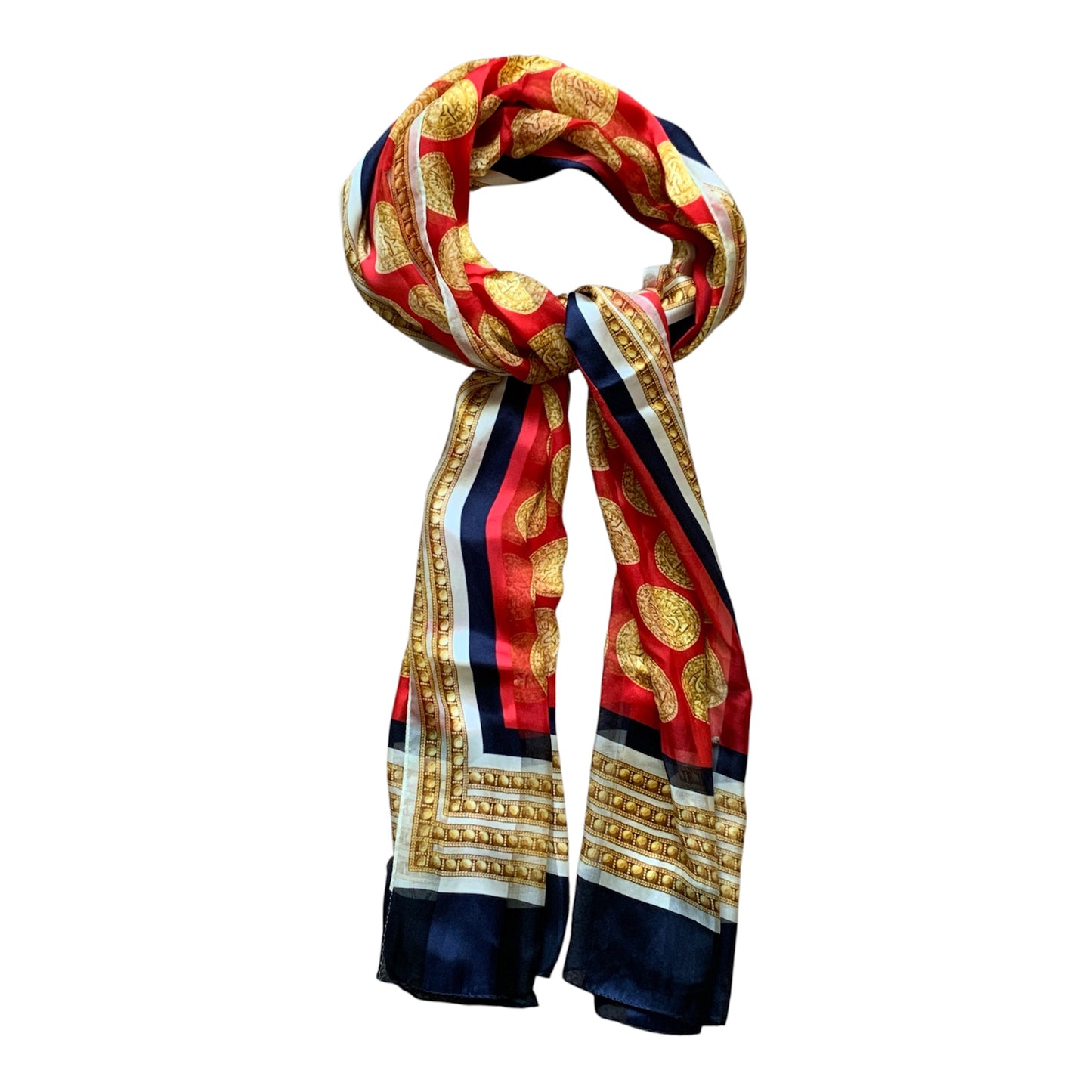 Yves Saint Laurent long silk scarf Authentic with COA 68x23