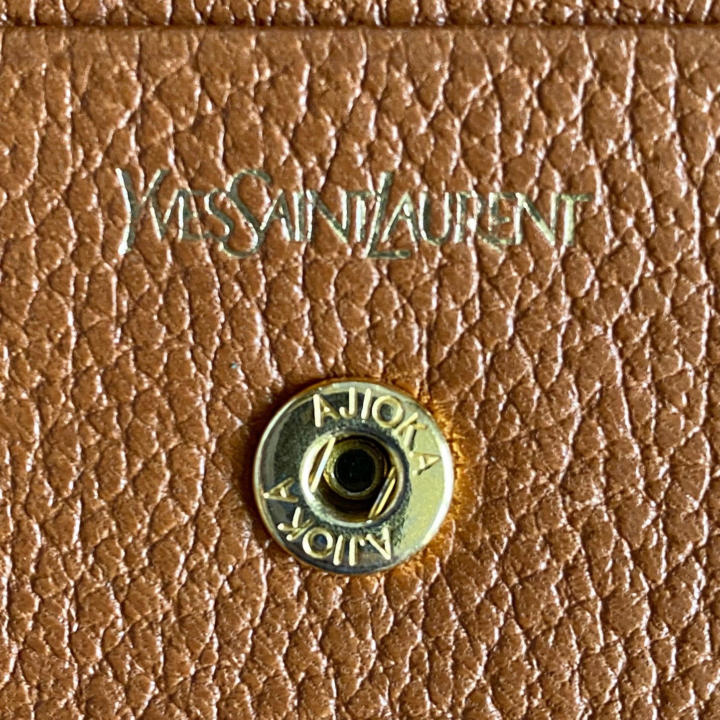 Yves Saint Laurent YSL logo brown wallet Authentic with COA