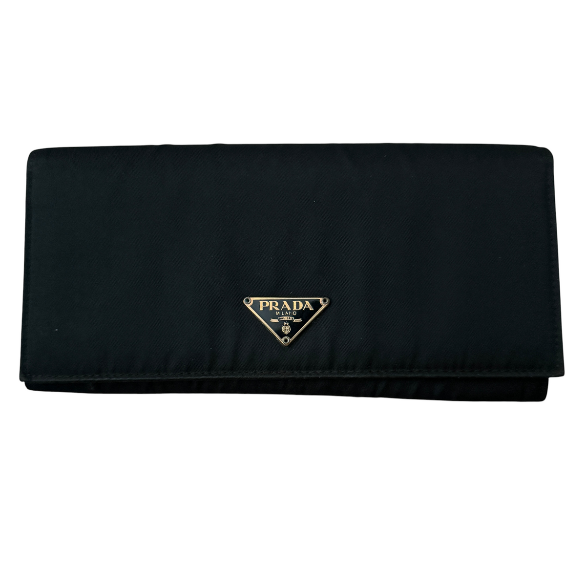 Prada triangle logo nylon long wallet Authentic with COA 7.4x3.7
