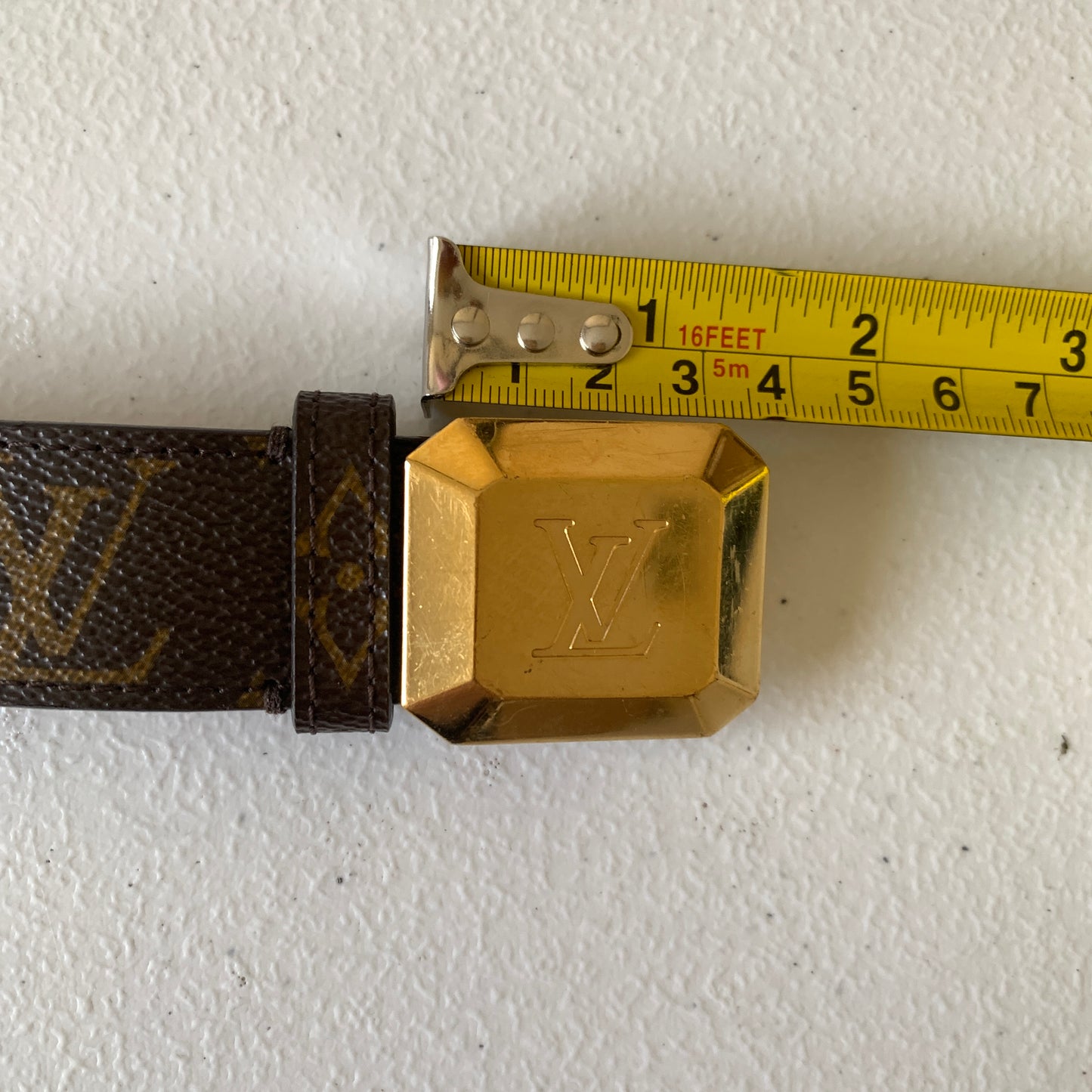 Louis Vuitton monogram unisex belt M9872 Authentic with COA box dusty size 95 cm 38 inch