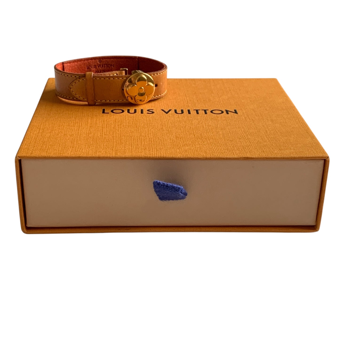 Louis Vuitton monogram leather Bracelet SN0071 authentic with COA box dusty
