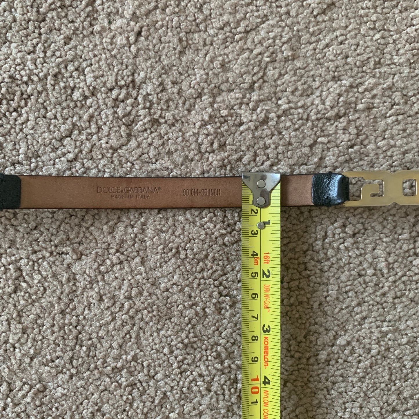 DG1015 Dolce & Gabbana women's black leather belt size 36 inch