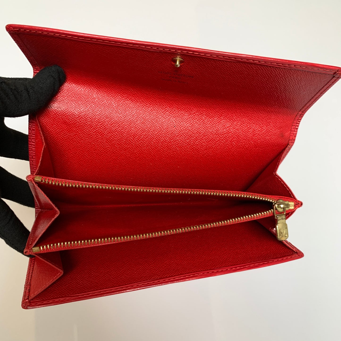 Louis Vuitton red Epi leather long wallet CA0033 Authentic with COA