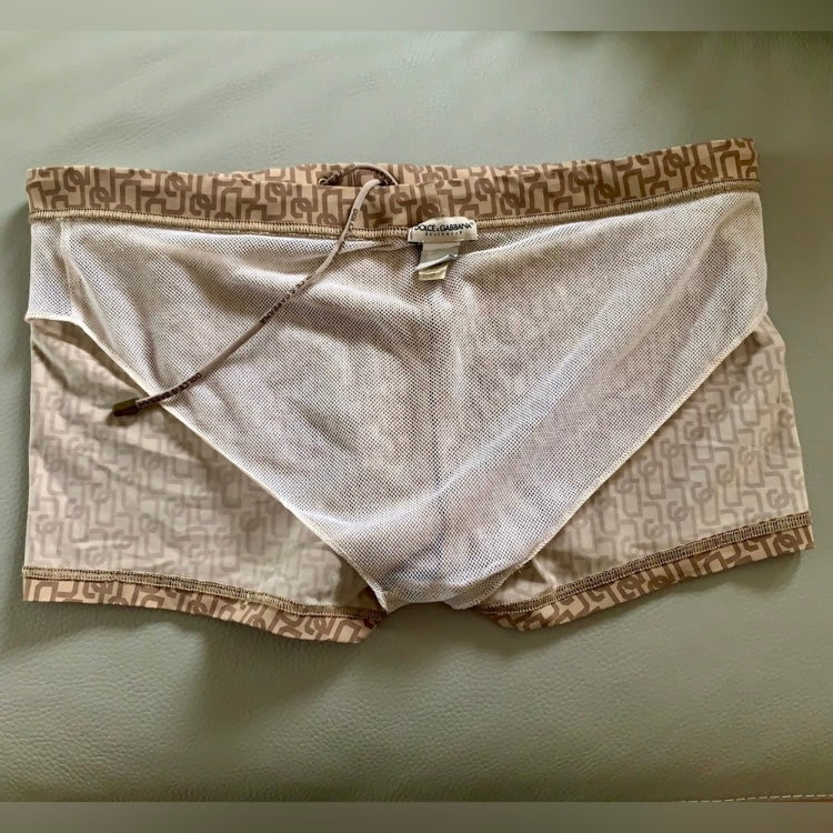 Authentic Dolce & Gabbana logo men's swim trunks