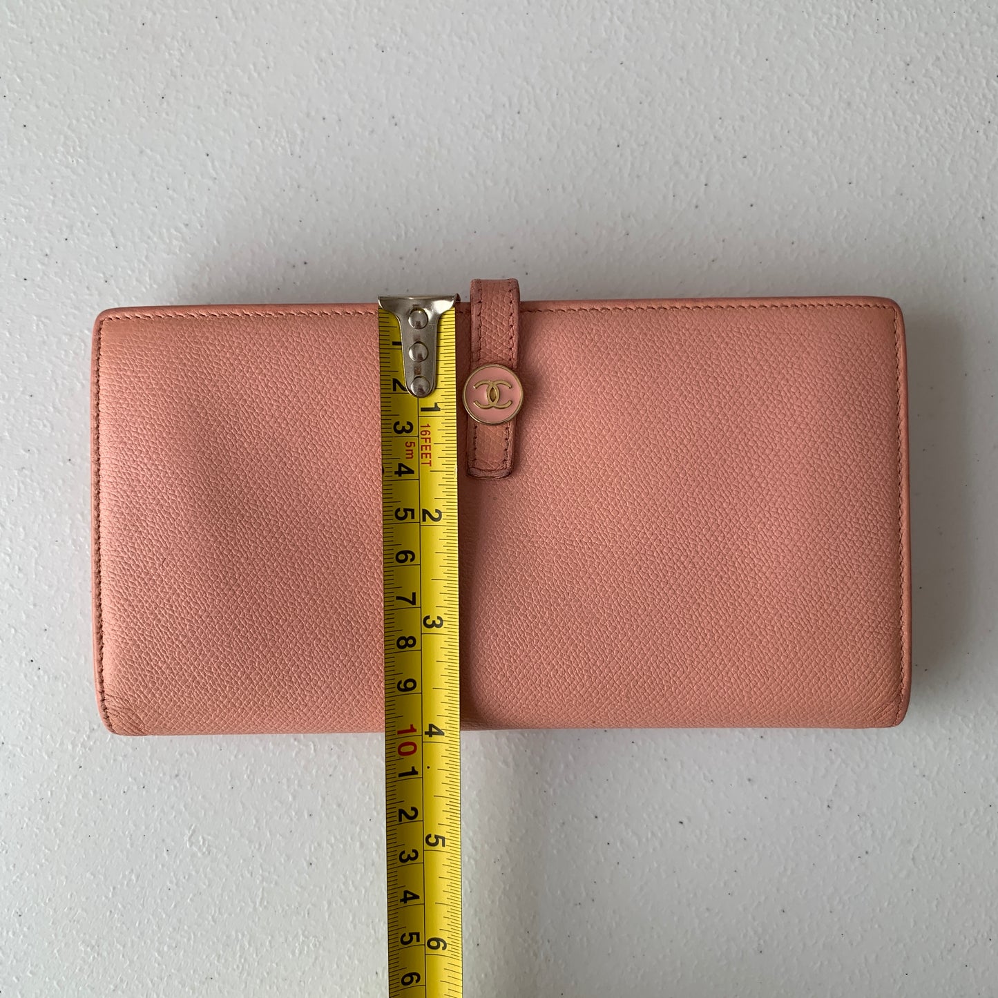 Chanel coco button pink Long leather wallet authentic with COA and guarantee card