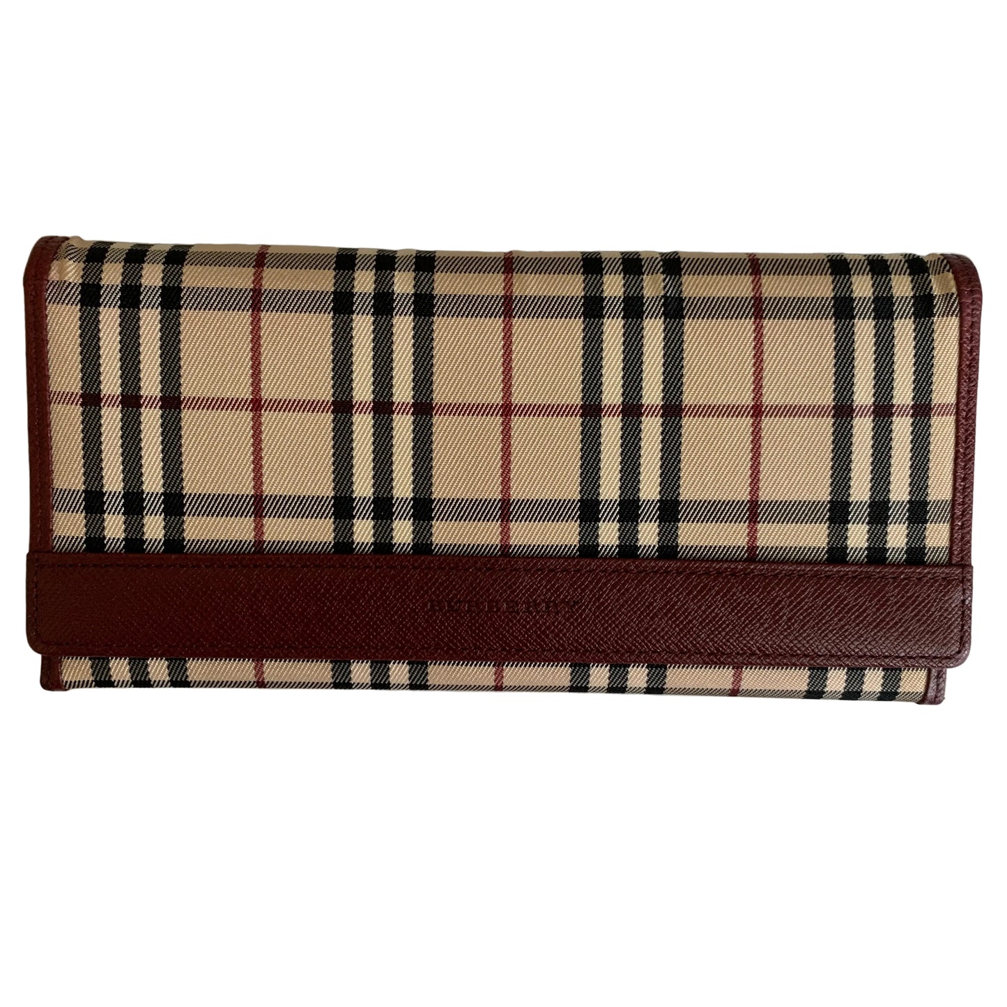 Burberry long flap classic check Wallet authentic with COA