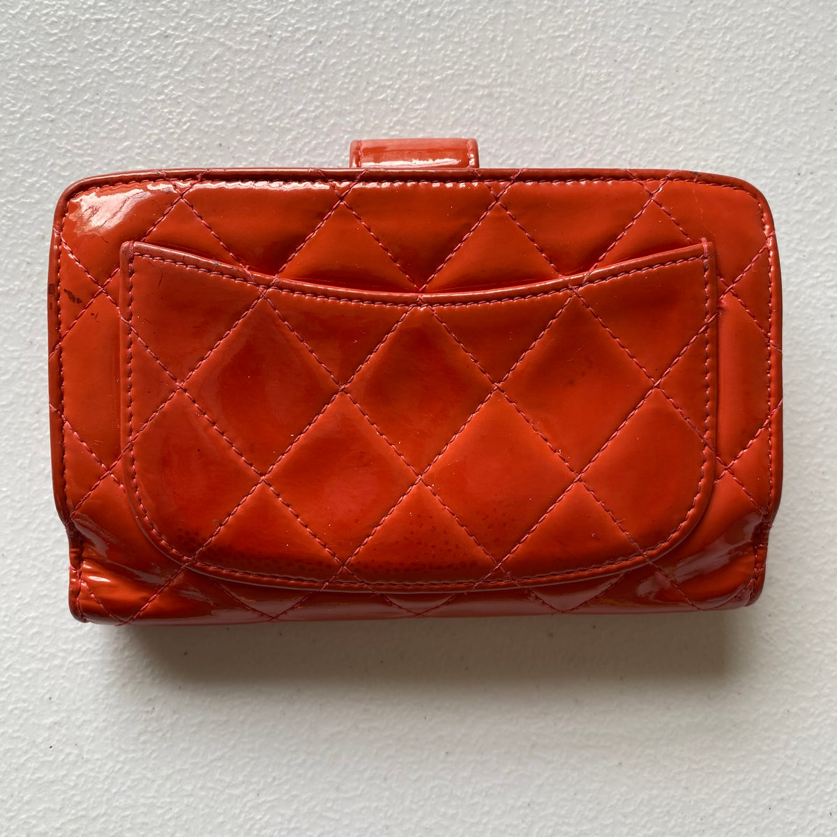 Chanel coco mark patent leather wallet Authentic with COA 5.8x4x1