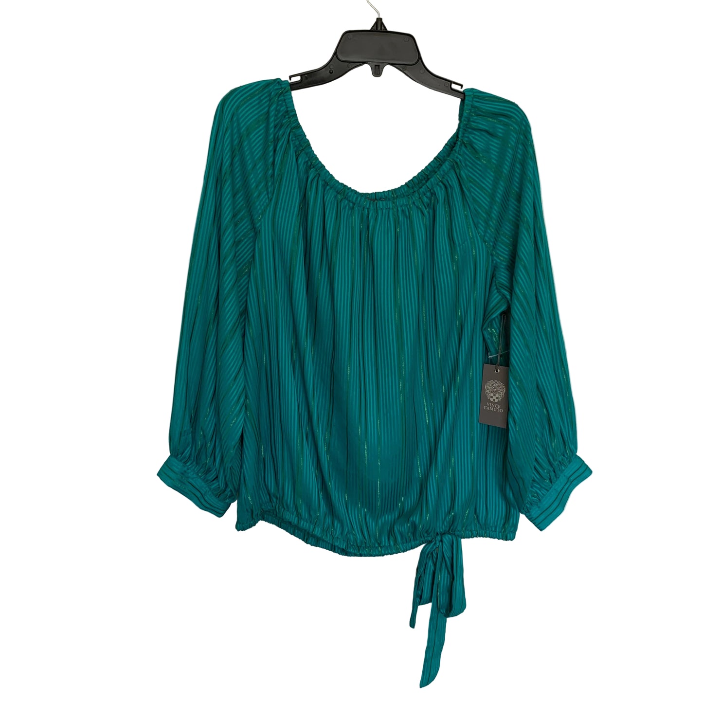 Vince Camuto Womens NWT teal long sleeve blouse size xlarge