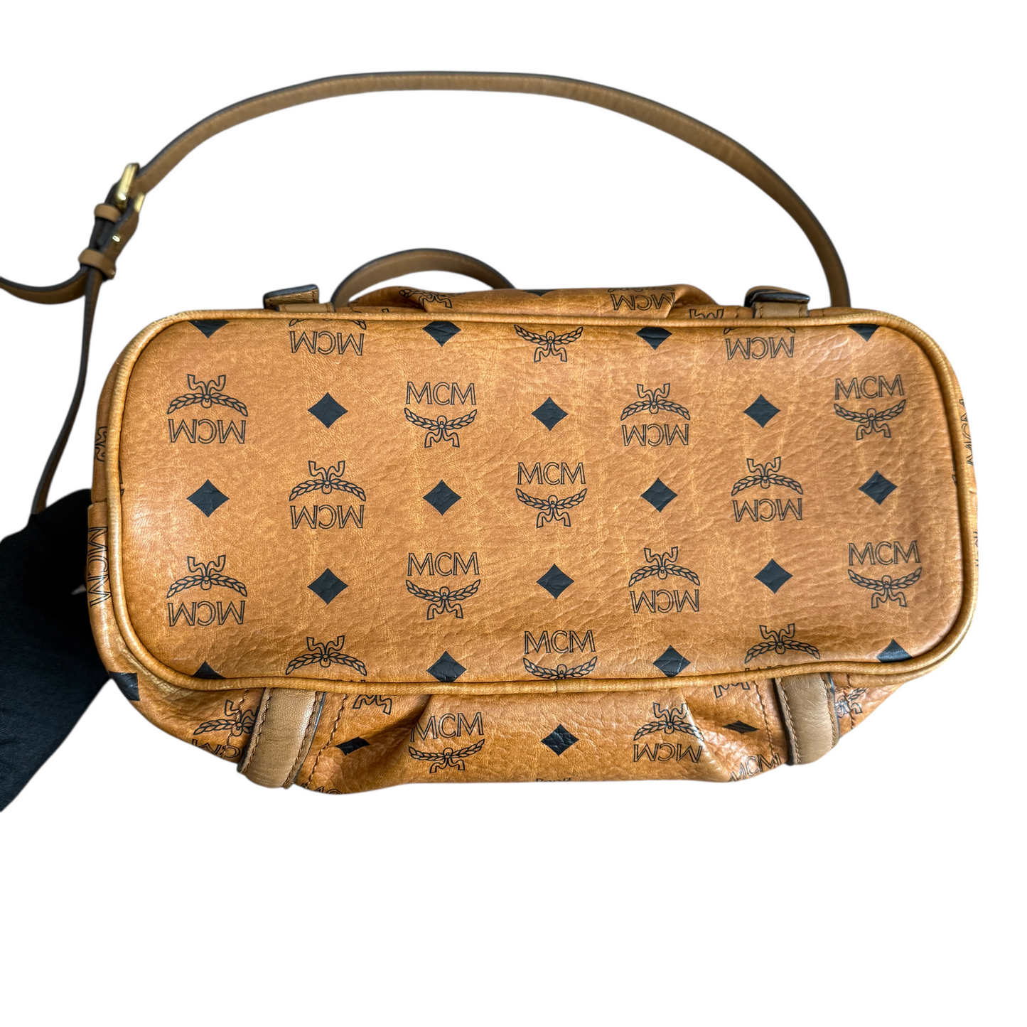MCM visetos cognac 2 way tote bag authentic with COA and crossbody strap