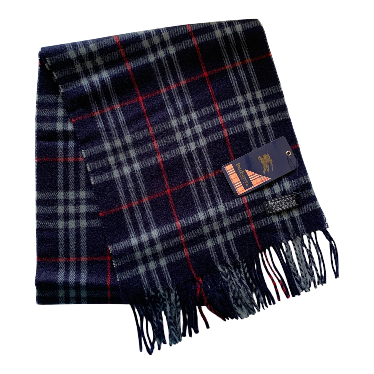 Burberry classic check pure wool unisex long scarf Authentic with COA 55x11.6