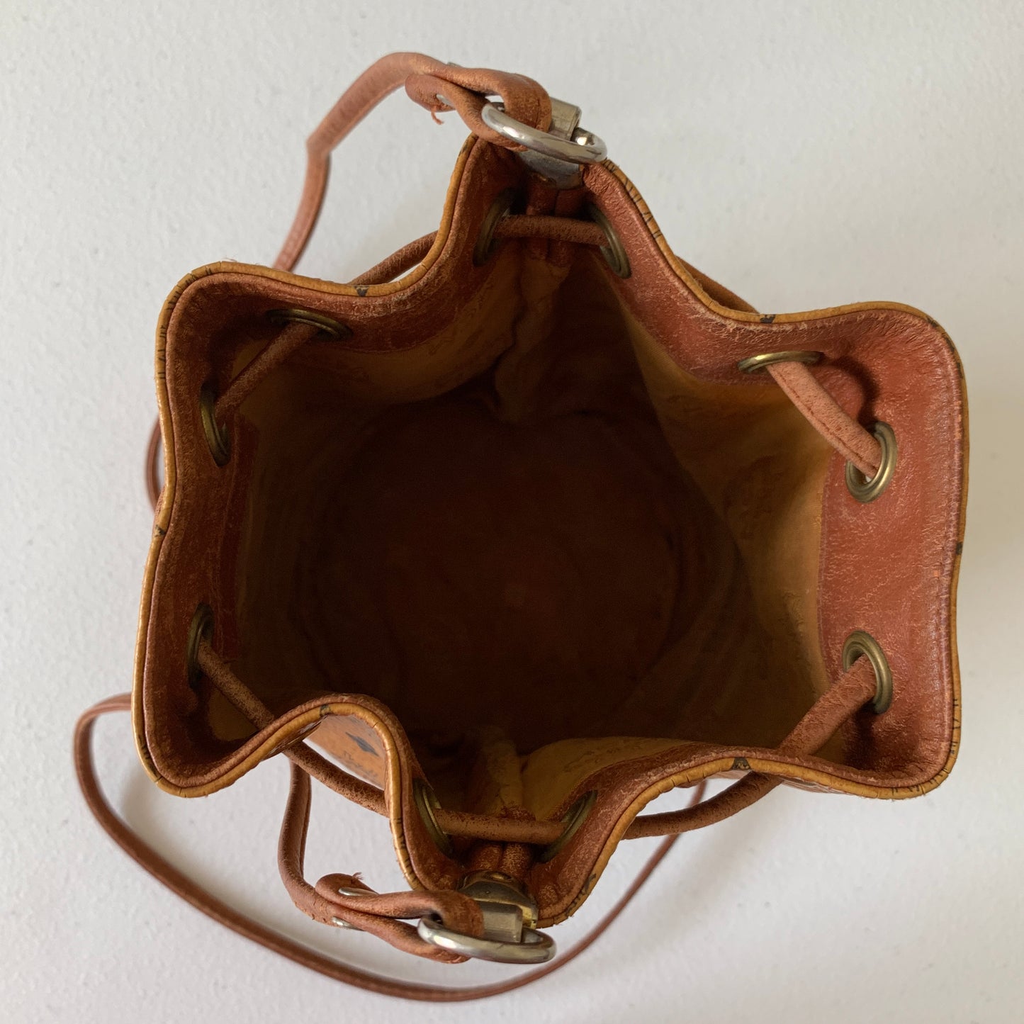 MCM cognac bucket bag Authentic with COA