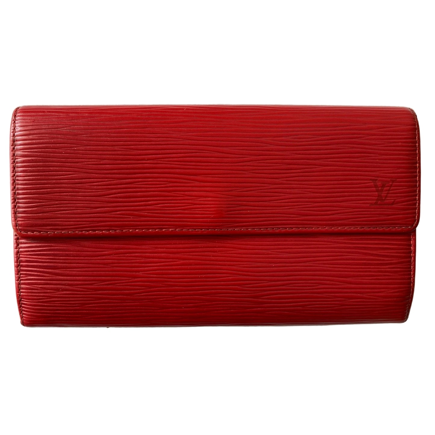 Louis Vuitton red Epi leather long wallet CA0997 Authentic with COA