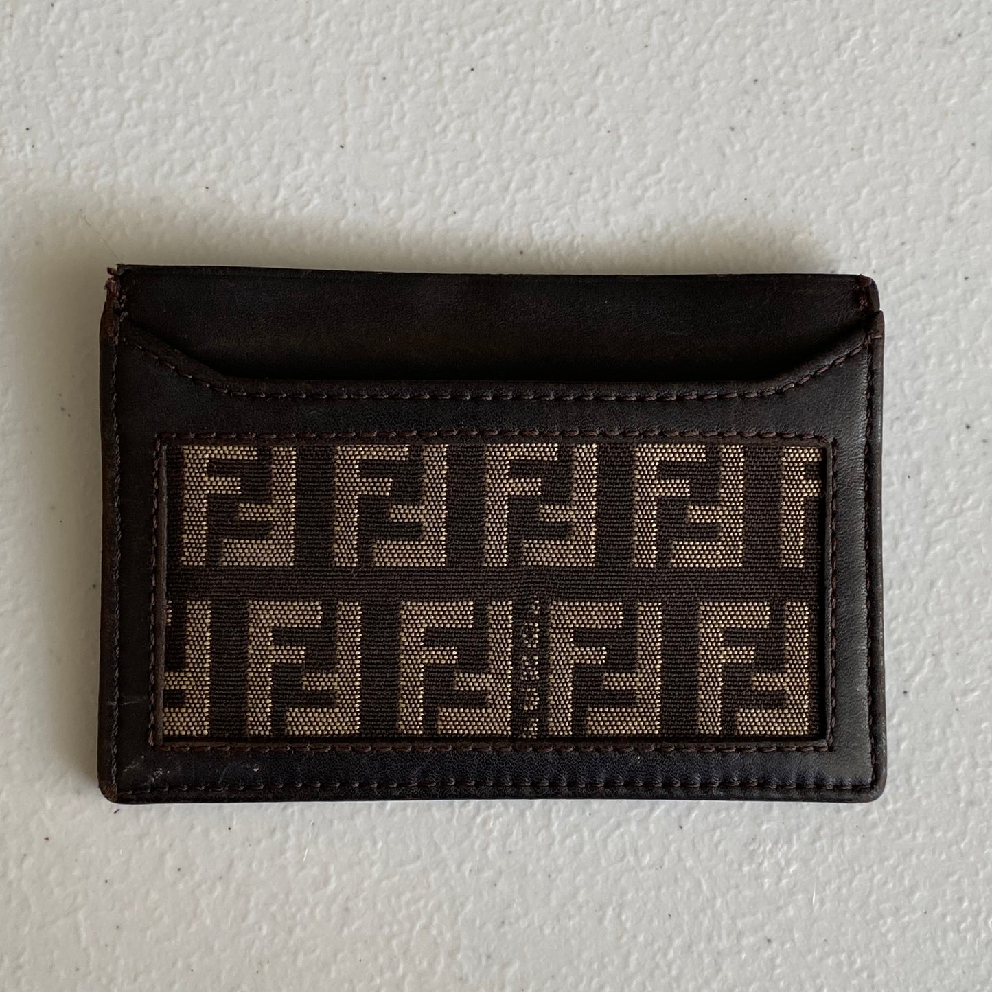 Fendi monogram card holder authentic with coa 4.2x3.1