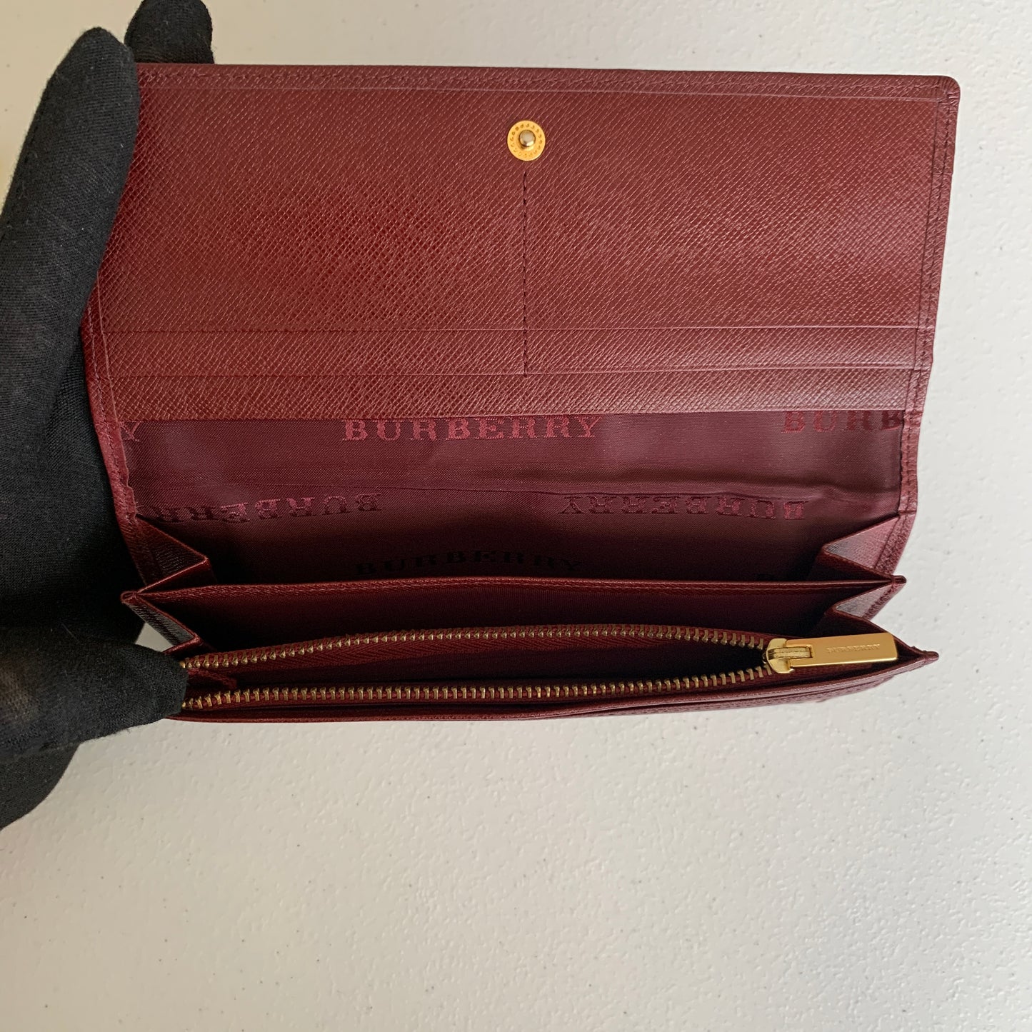 Burberry long flap classic check Wallet authentic with COA
