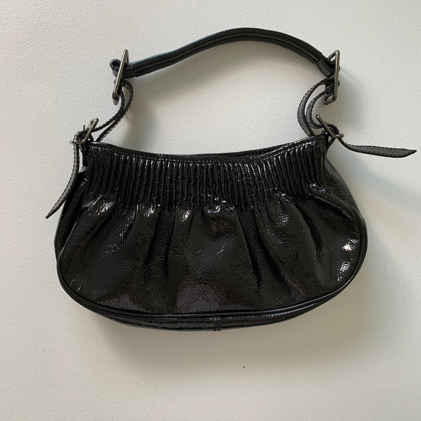 Burberry Black payent Leather shoulder bag authentic with COA