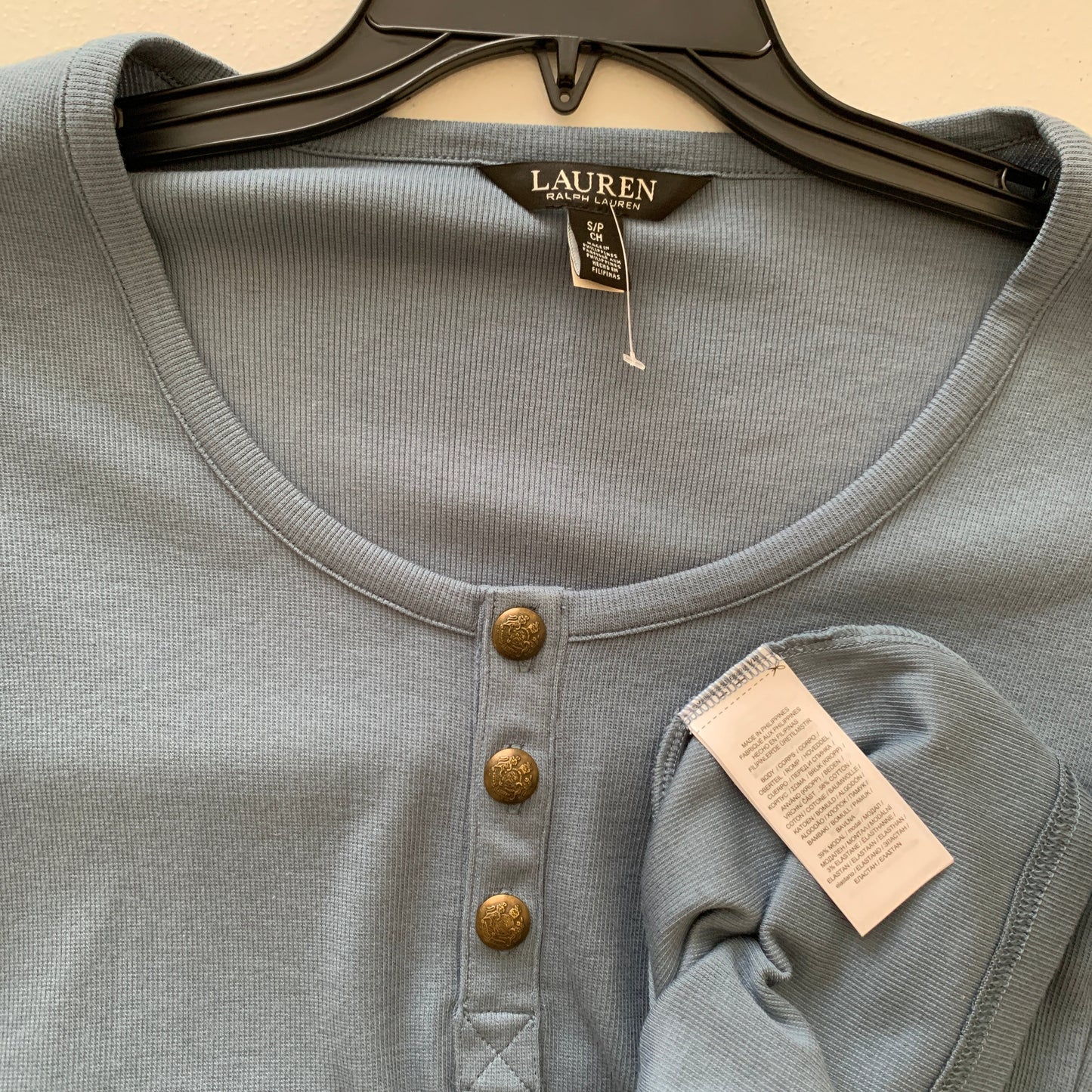 Lauren Ralph Lauren Women’s NWOT Blue long Sleeve waffle knit dress size Small