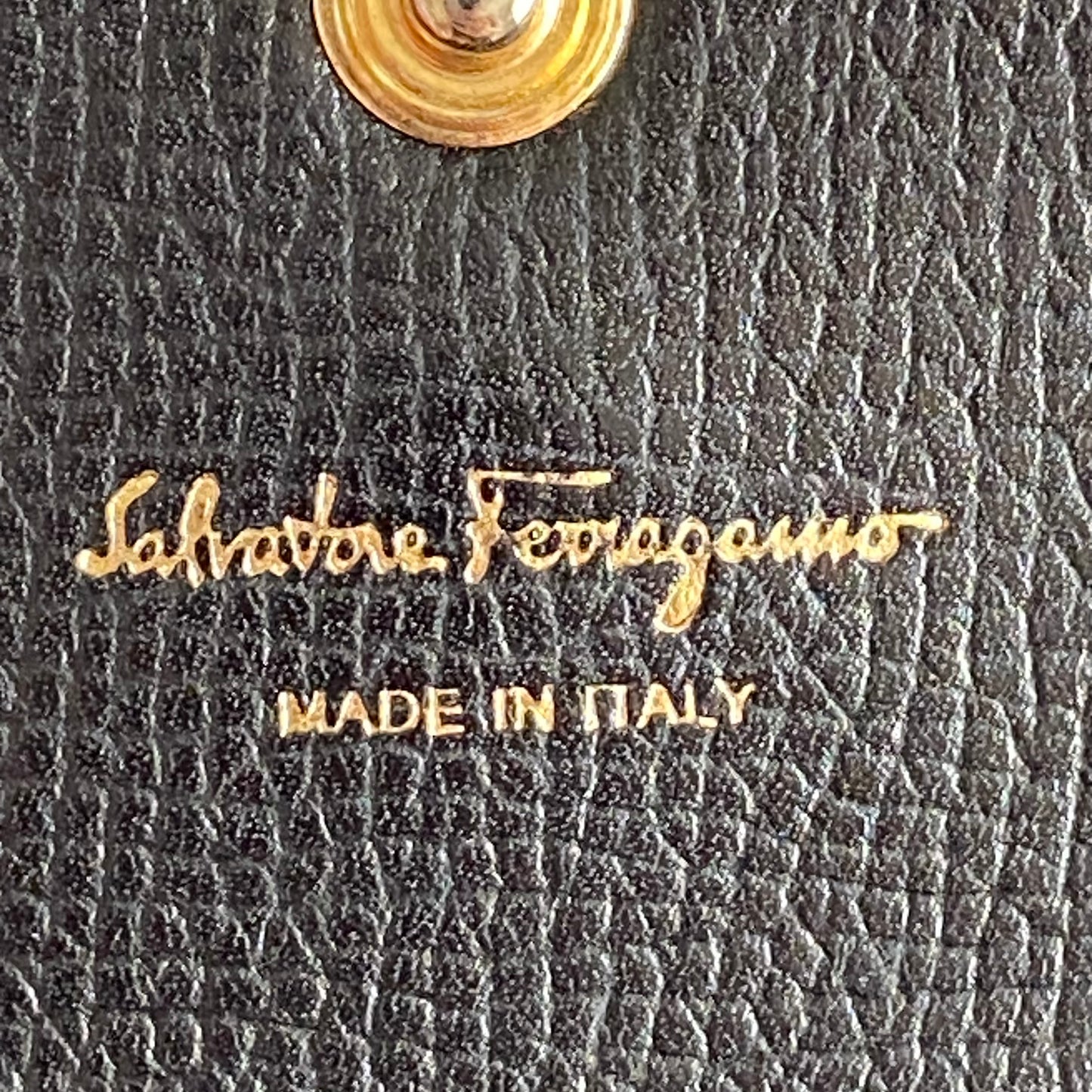 Salvatore Ferragamo black leather long wallet authentic with coa
