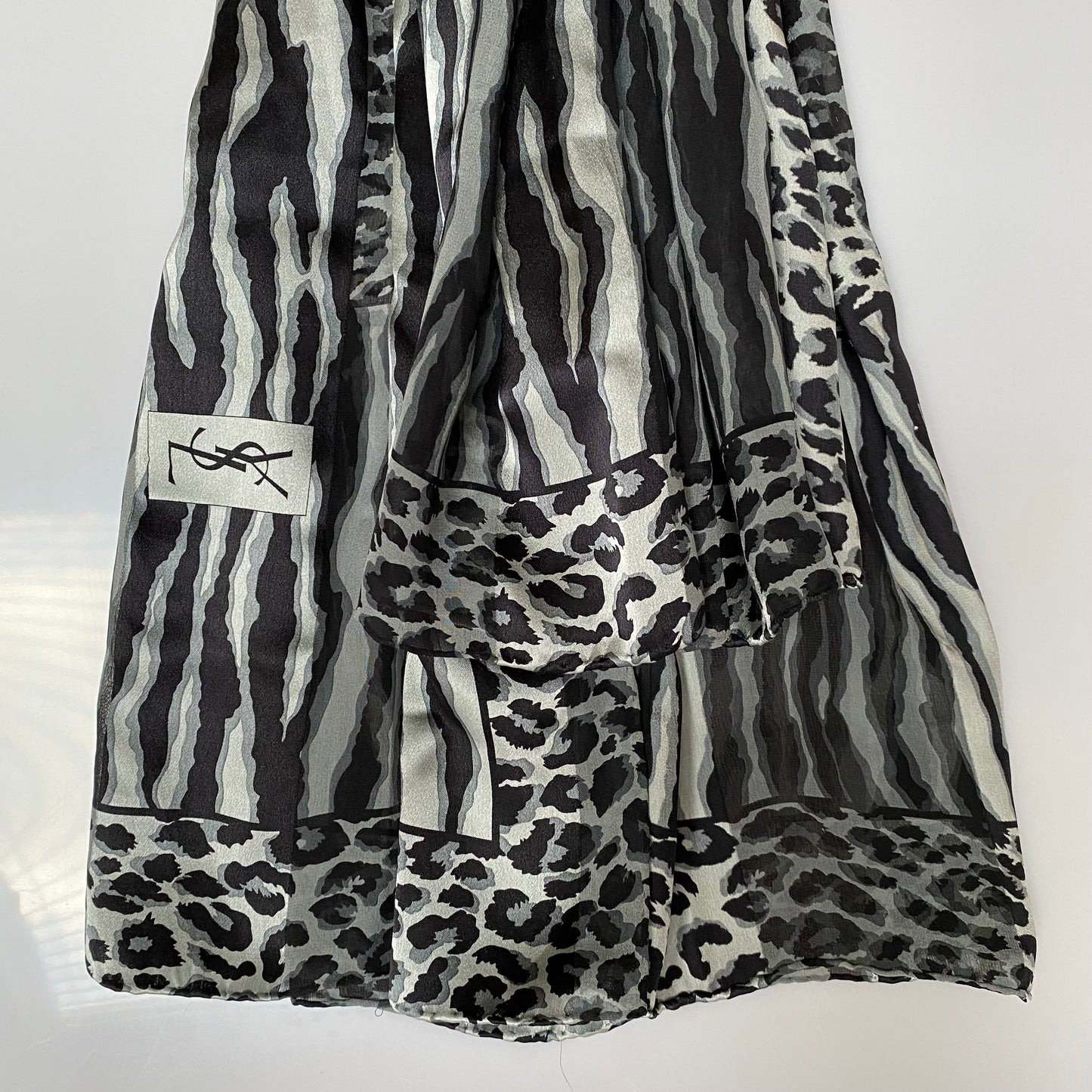 Yves Saint Laurent large pure silk square scarf Authentic with COA 41.5 inch