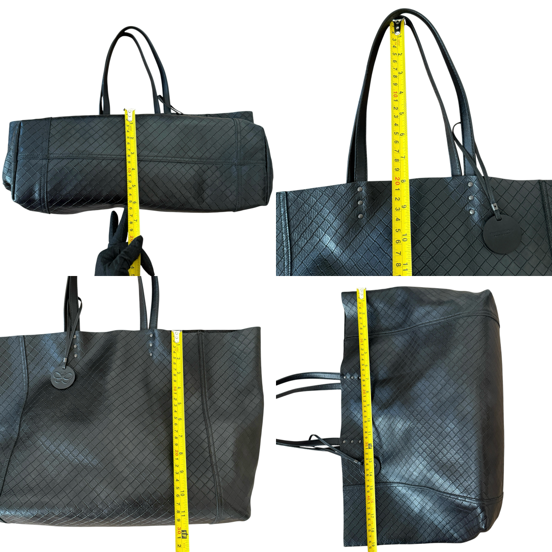 Bottega Veneta intrecciato mirage black leather tote authentic with COA