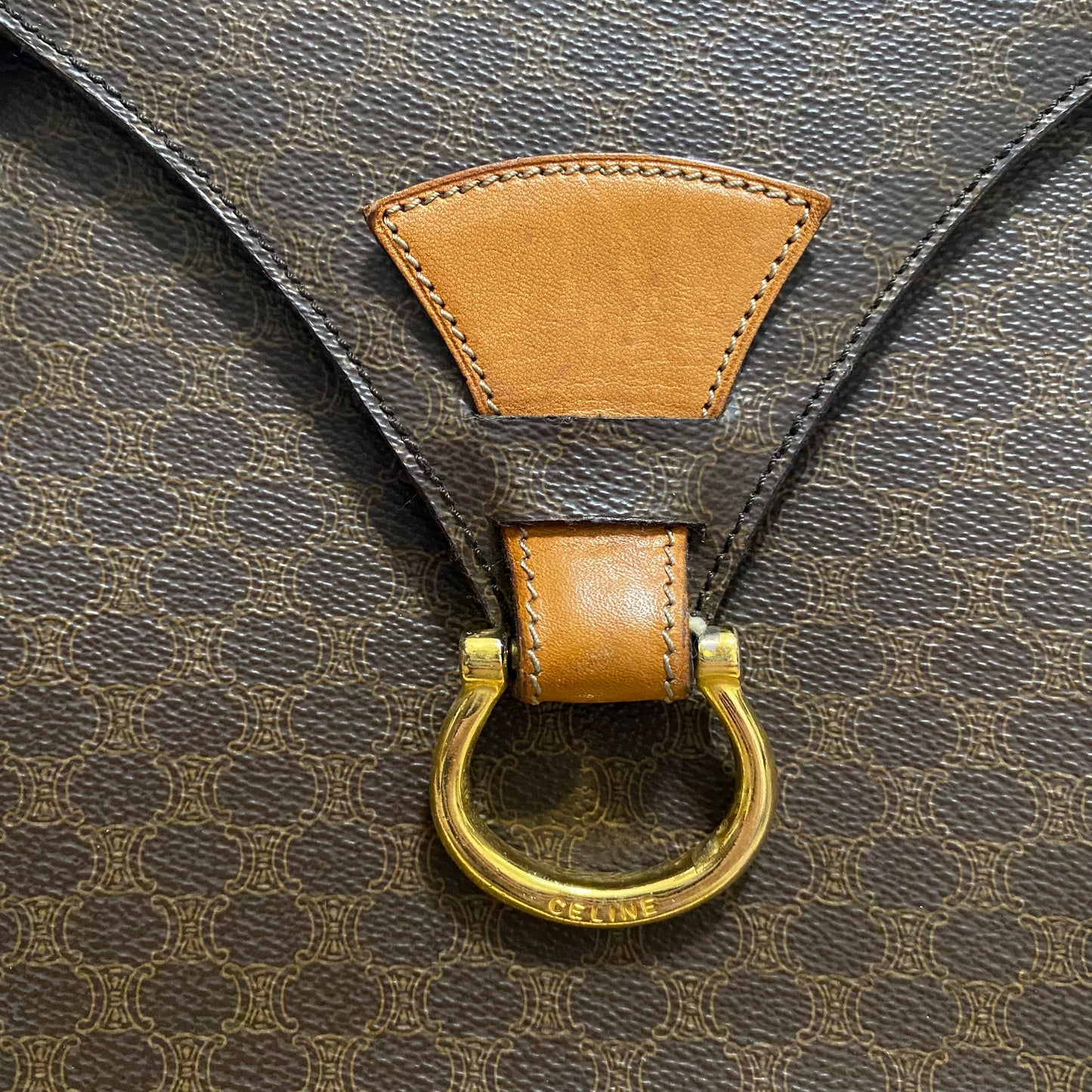 Celine vintage macadam shoulder bag Authentic with coa dusty 11.6x9.5x3.7