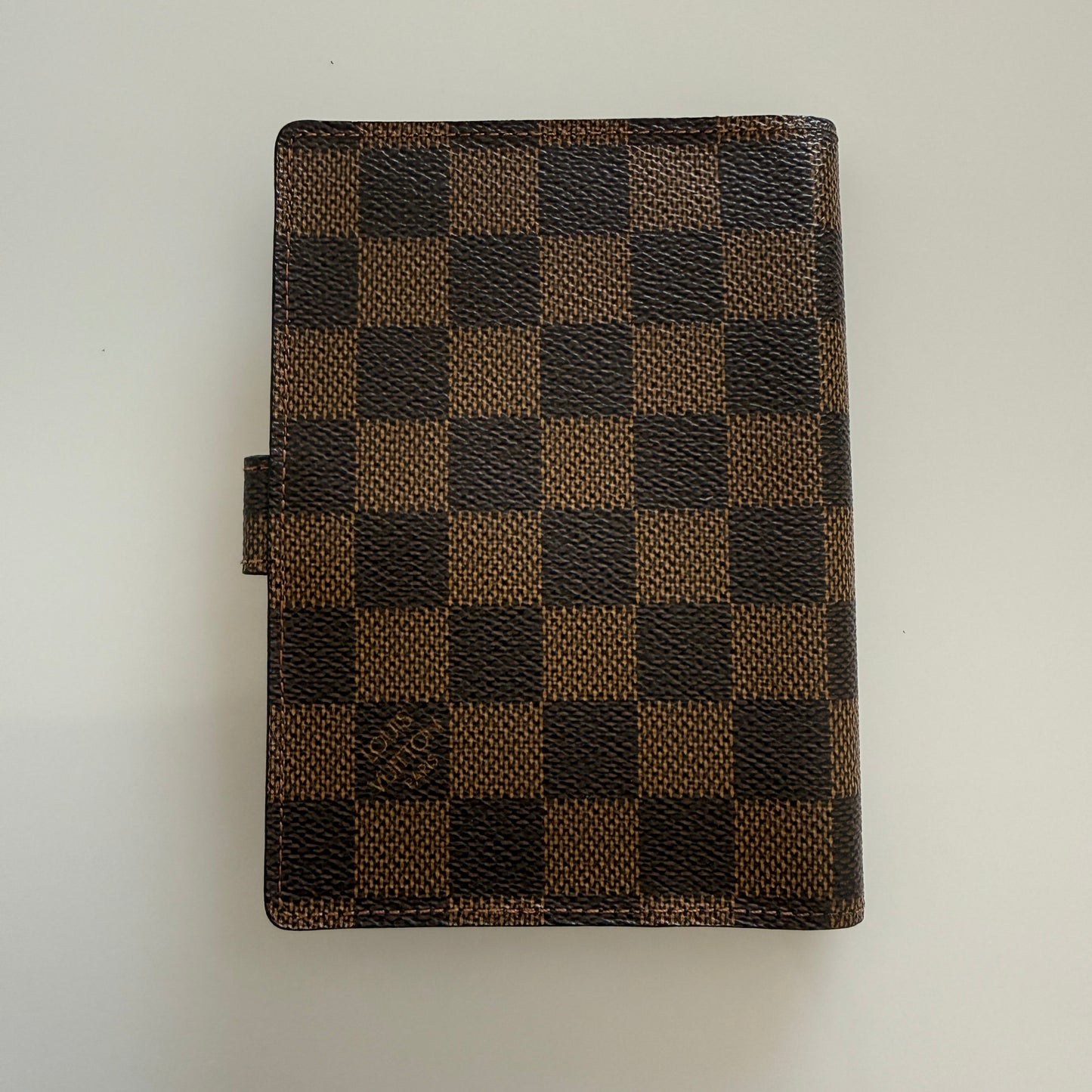 Louis Vuitton damier brown agenda planner unisex PM authentic with COA CA0091