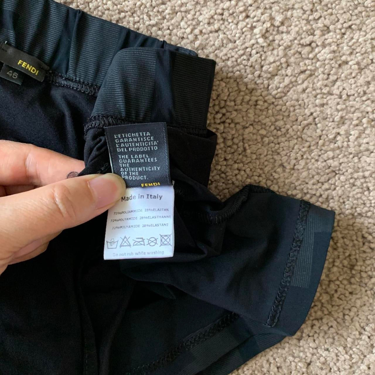 authentic Fendi monogram men’s black swim trunks