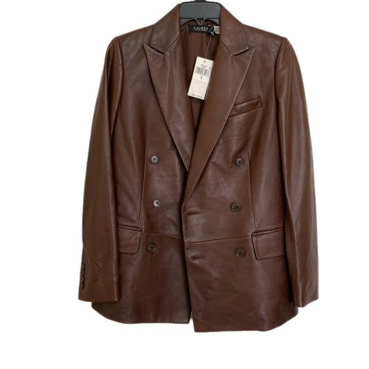 Lauren Ralph Lauren Women’s NWT Brown Lamb Leather Blazer size 2