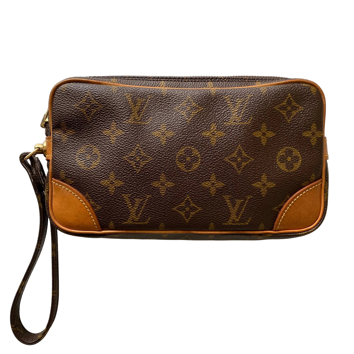 Louis Vuitton monogram wristlet clutch bag 882TH Marly Dragonne Authentic with COA 9x5.2x1.5