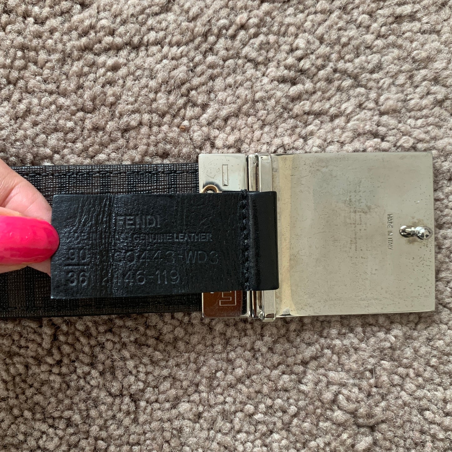 Authentic Fendi unisex double sided reversibile logo belt