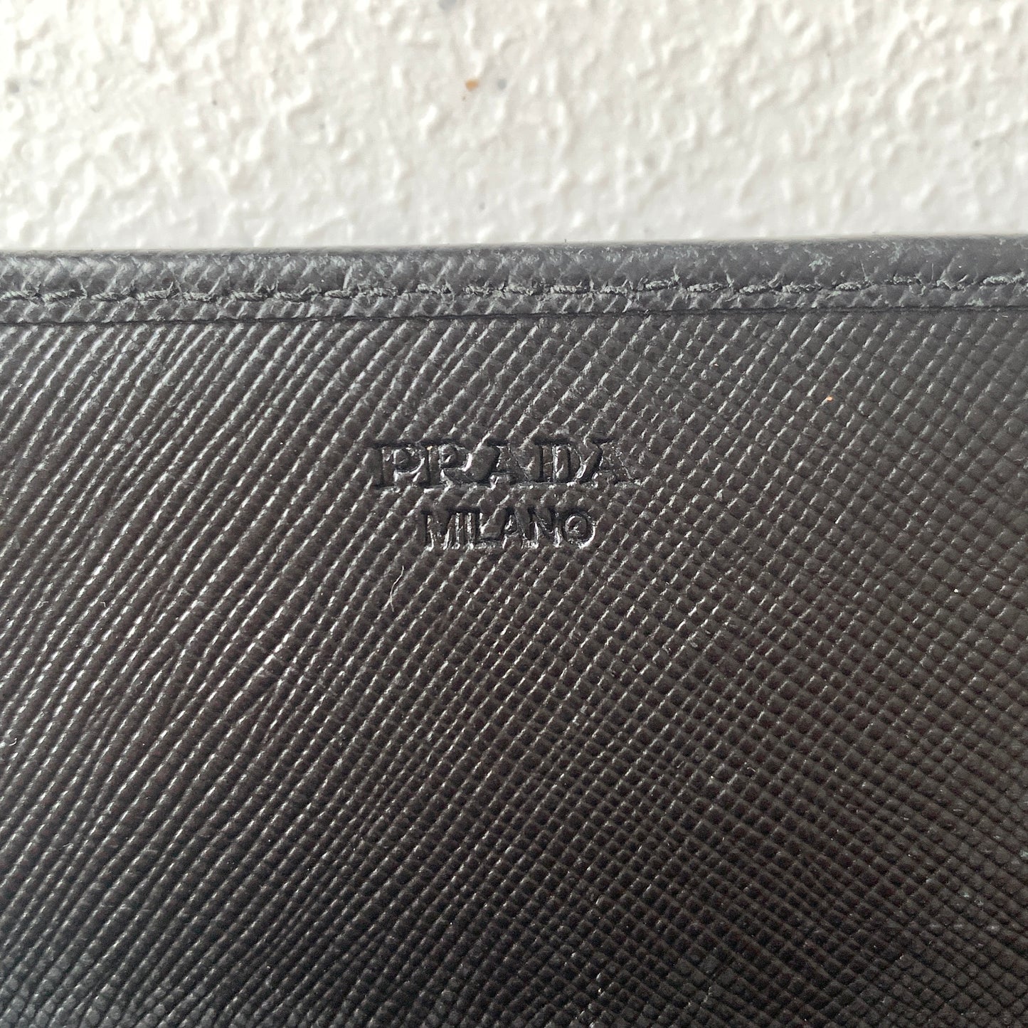 Prada black leather long wallet Authentic with COA 7.3x3.5