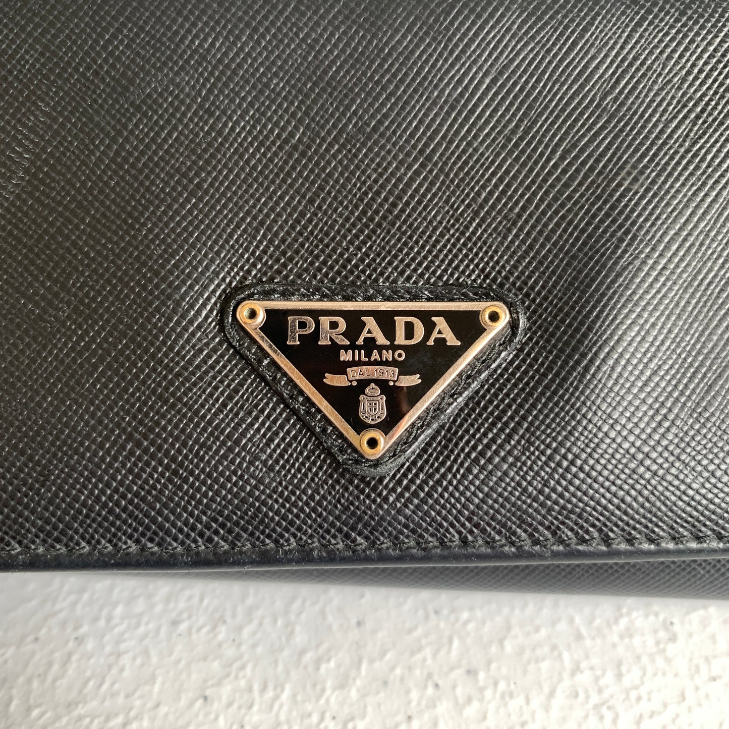 Prada black leather long wallet Authentic with COA 7.3x3.5