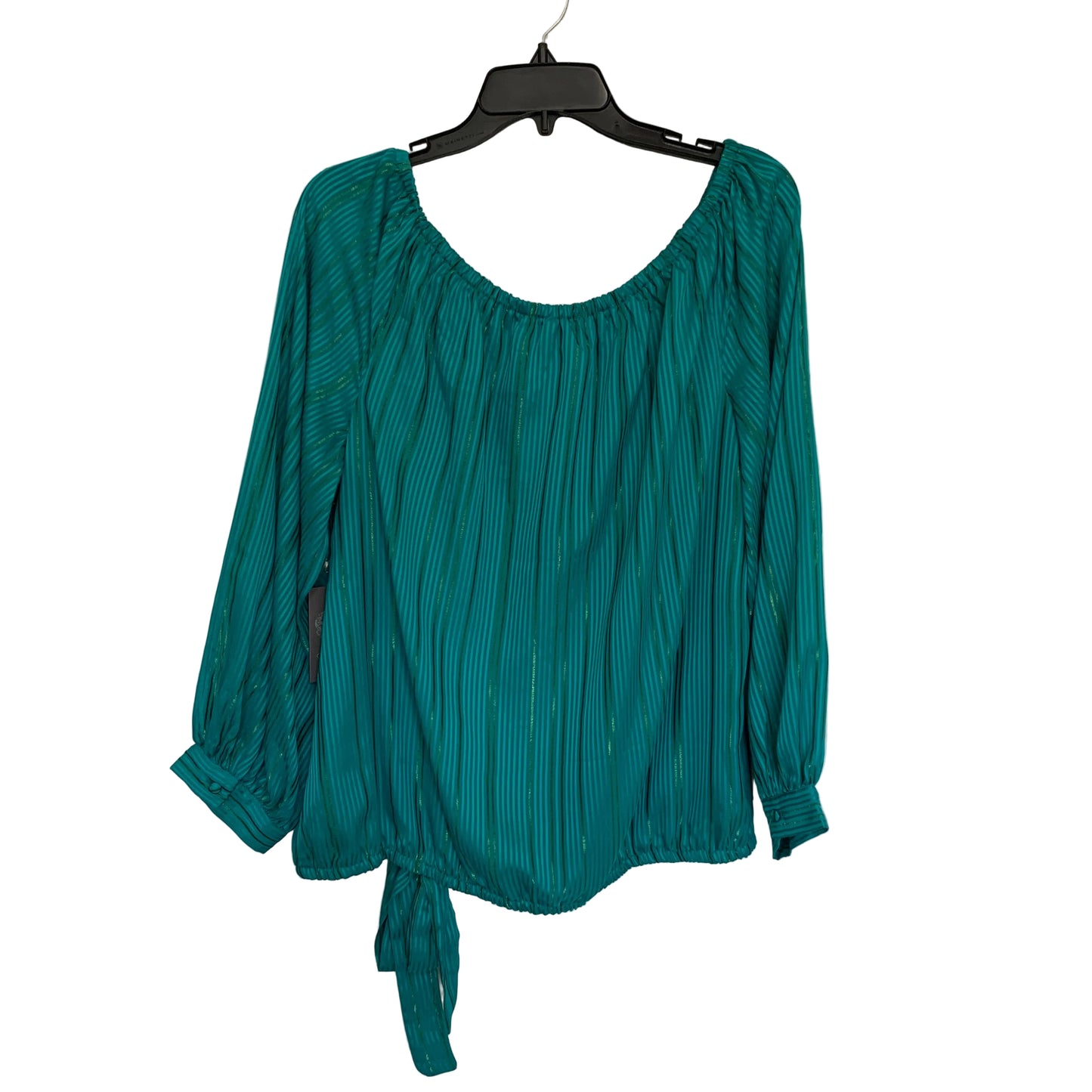 Vince Camuto Womens NWT teal long sleeve blouse size xlarge