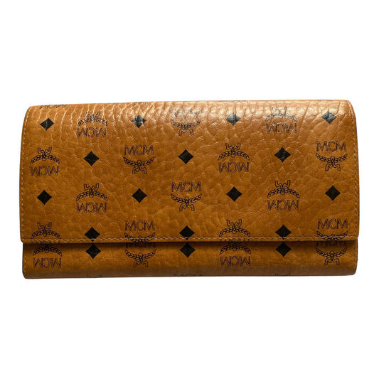 MCM cognac long wallet Authentic with COA