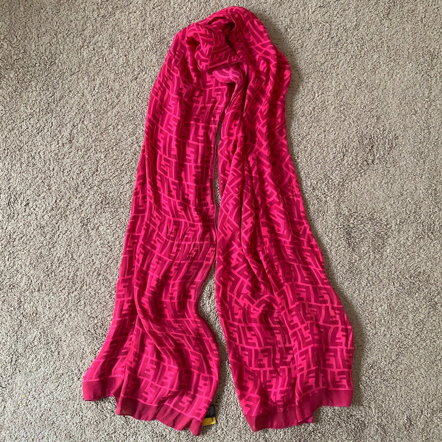 Authentic Fendi women’s pure silk monogram scarf