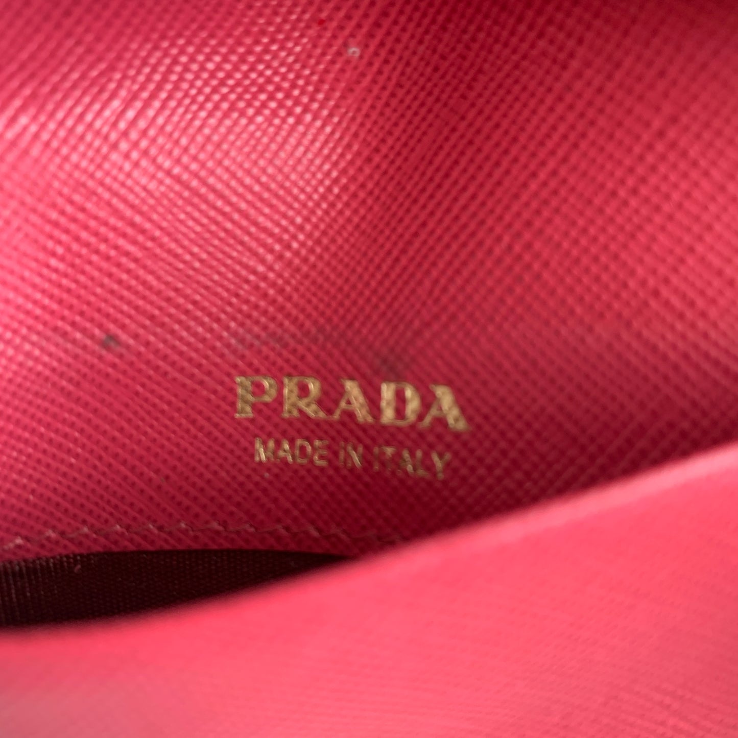 Prada pink leather key holder wallet authentic with COA