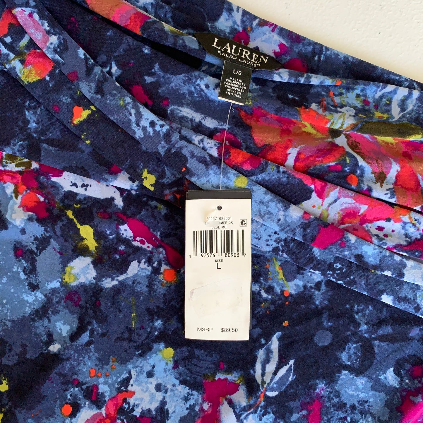 Lauren Ralph Lauren Women’s NWT blue one shoulder blouse top size large