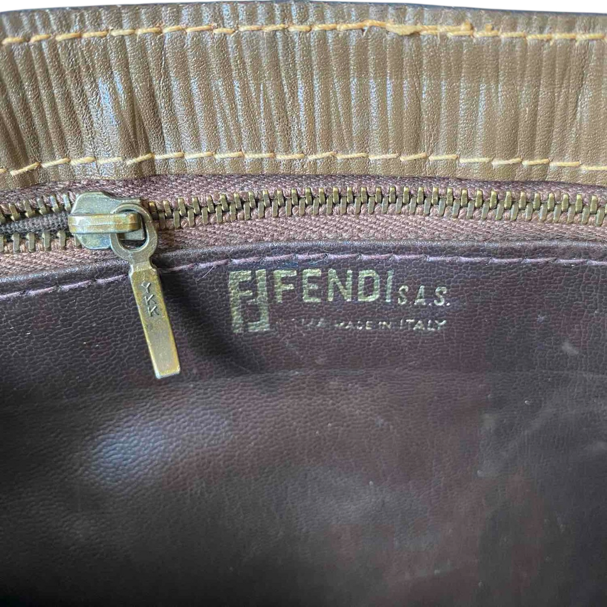 Fendi FG zucca monogram shoulder bucket bag authentic with COA