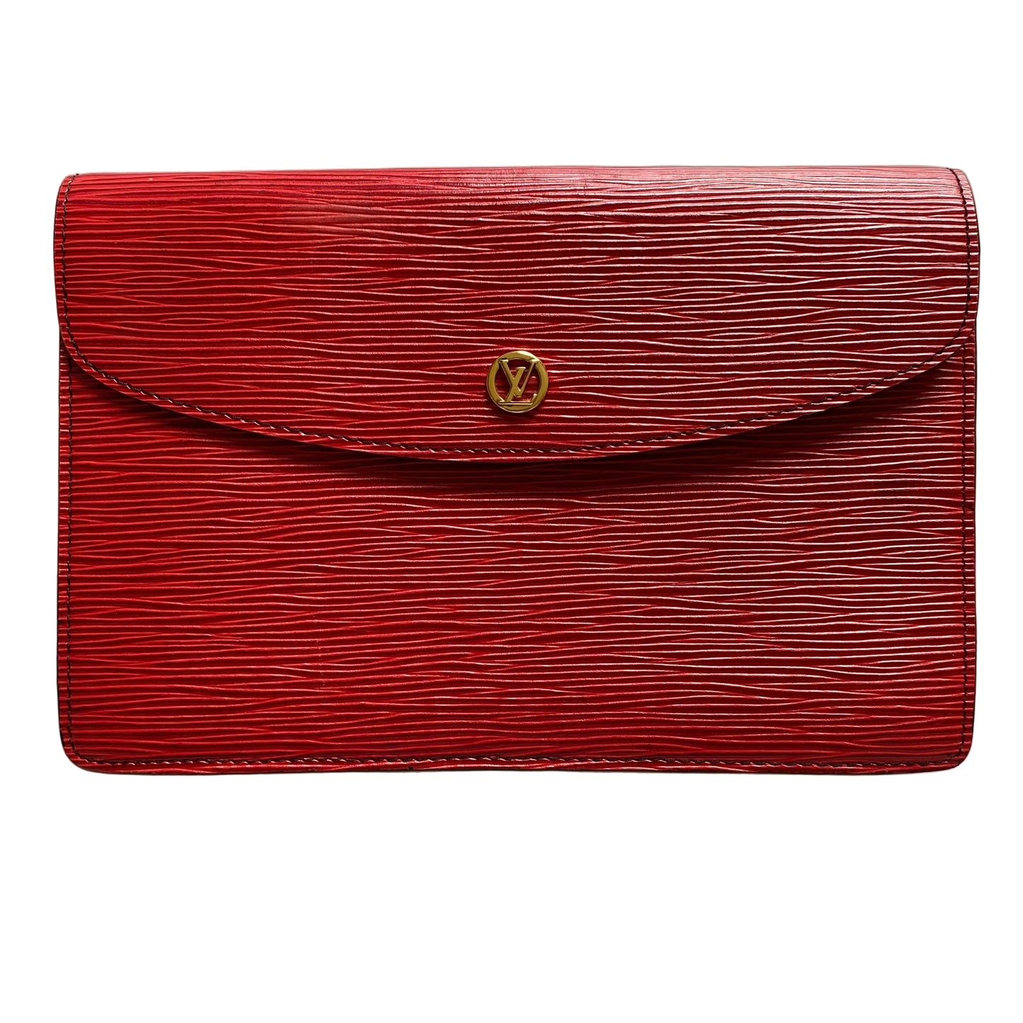 Louis Vuitton red Epi leather pouch bag 8904 authentic with COA