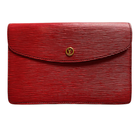 Louis Vuitton red Epi leather pouch bag 8904 authentic with COA