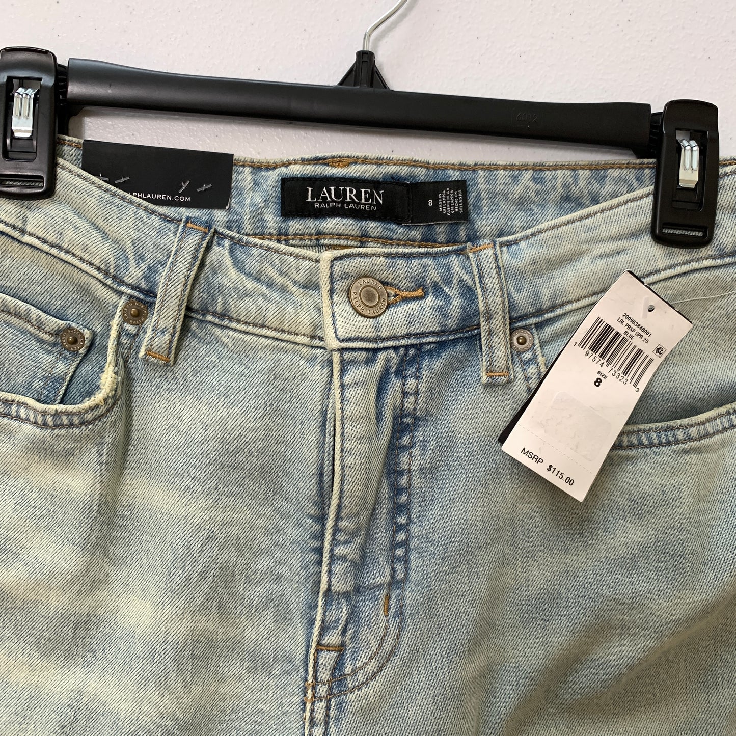 Lauren Ralph Lauren women’s NWT mid rise straight ankle blue jeans size 8