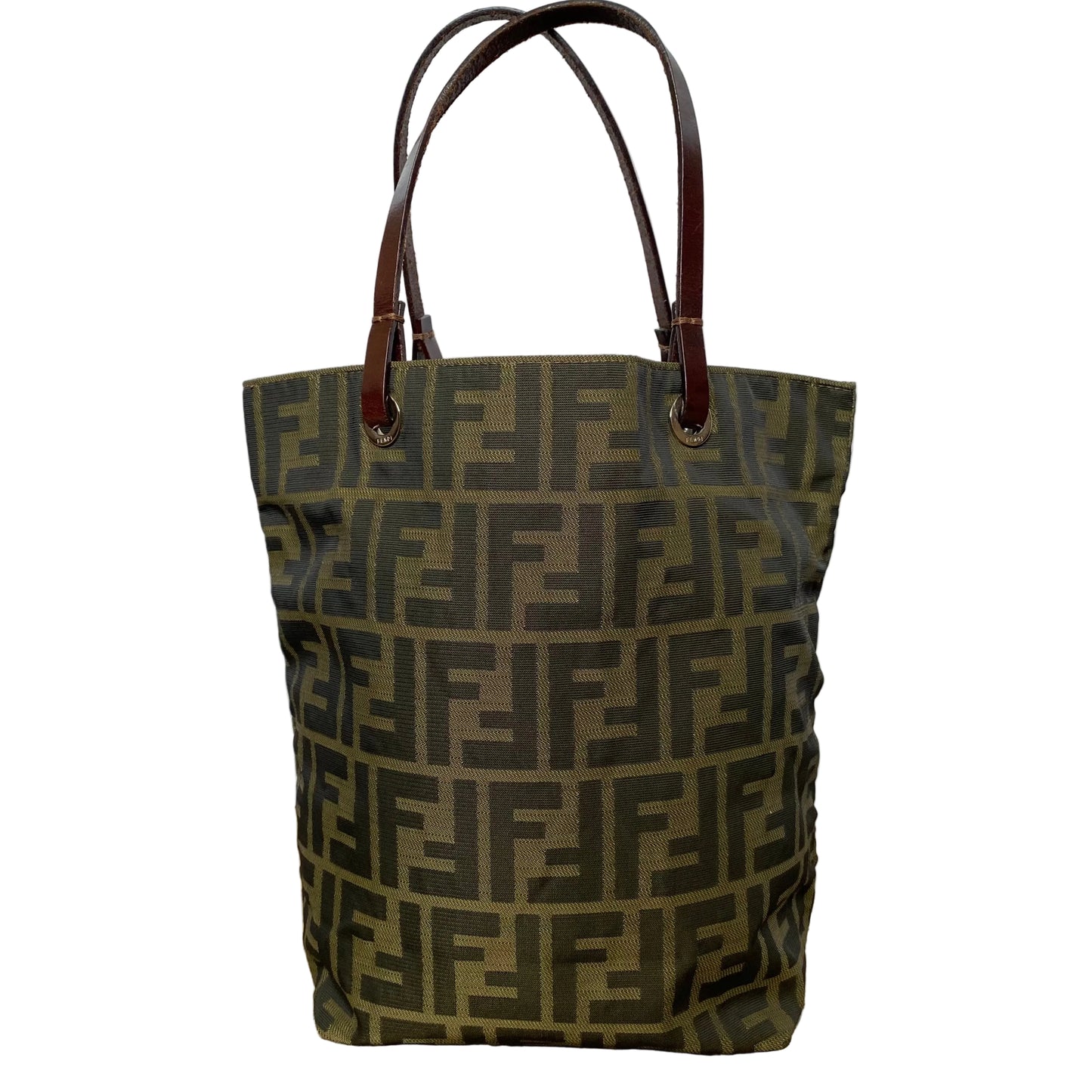 Fendi FF zucca monogram tote bag Authentic with coa 10x10.6x4