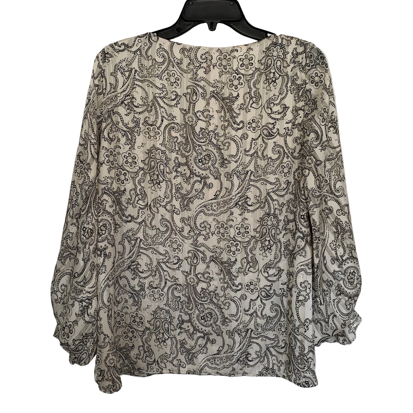 Vince Camuto Womens NWT cream &black print blouse size size medium
