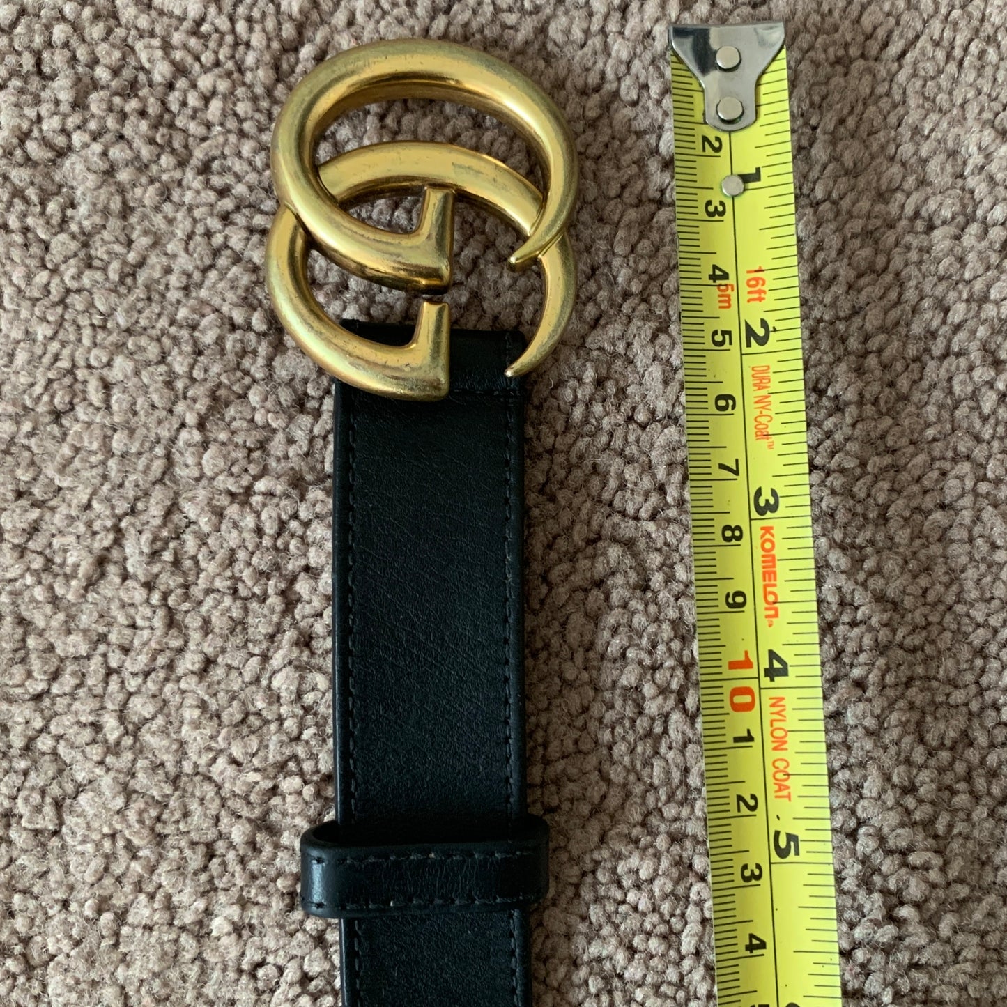 Authentic Gucci unisex GG marmont black leather belt