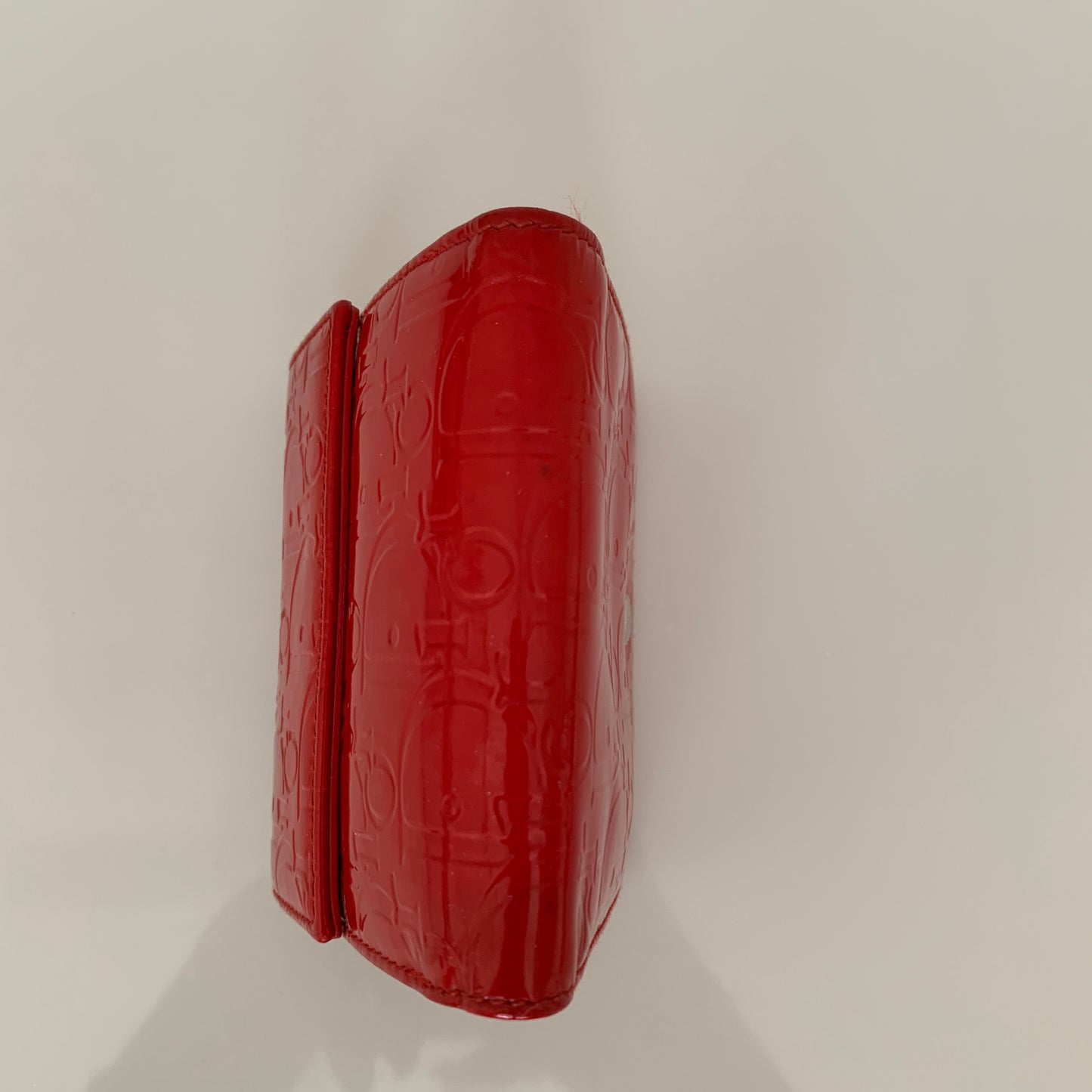 Christian Dior Red trotter logo patent leather Wallet Authentic with COA
