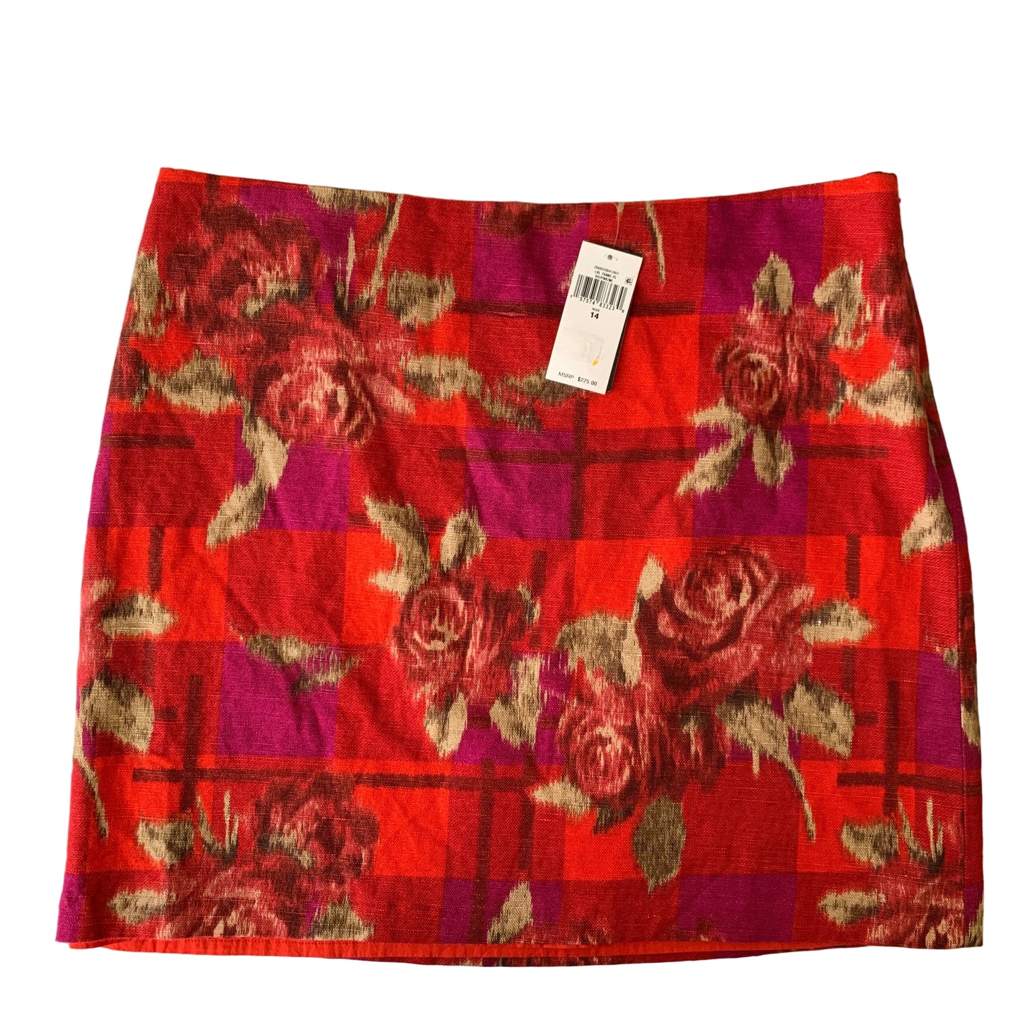 Lauren Ralph Lauren Women’s Red rose print linen skirt size 14